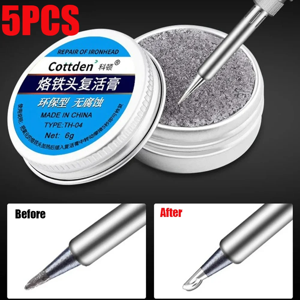 5/1Pcs Soldering Iron Tip Refresher Non-stick Tin Solder Cream Clean Paste for Oxide Head Resurrection Oxidative Activator