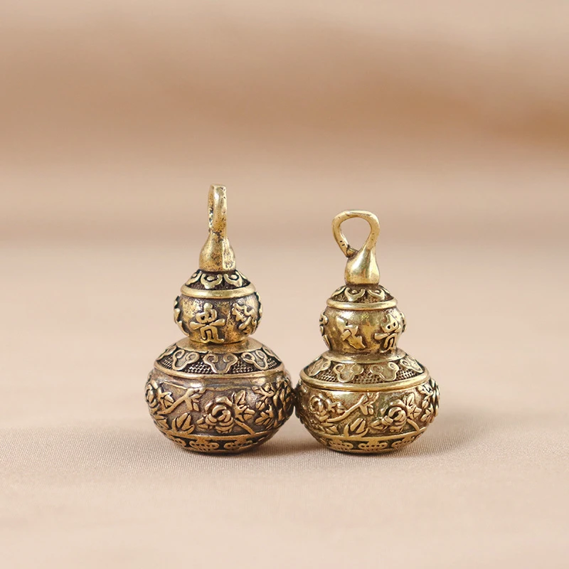 Brass Gourd Urn Jar Pendant Calabash Keychain Jewelry Waterproof Pill Box Medicine Case Container Bottle Locket Necklac