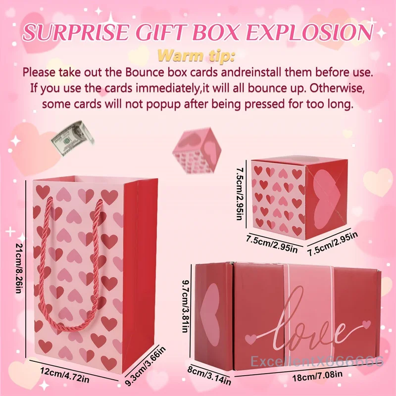 10/12/16/18/20szt Pudełko na prezenty z niespodzianką z konfetti Kreatywne pudełko na prezenty z niespodzianką Wyskakujące pudełko na pieniądze