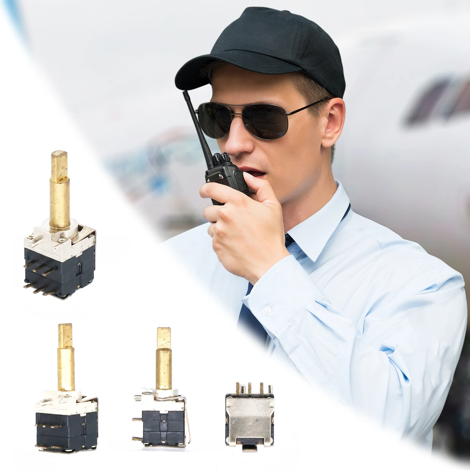 

GP88 Channel Switches with Copper Shaft Walkie-Talkie Accessory DIY Channel Switch Repair Kit For GP328 GP88 Walkie-Talkies