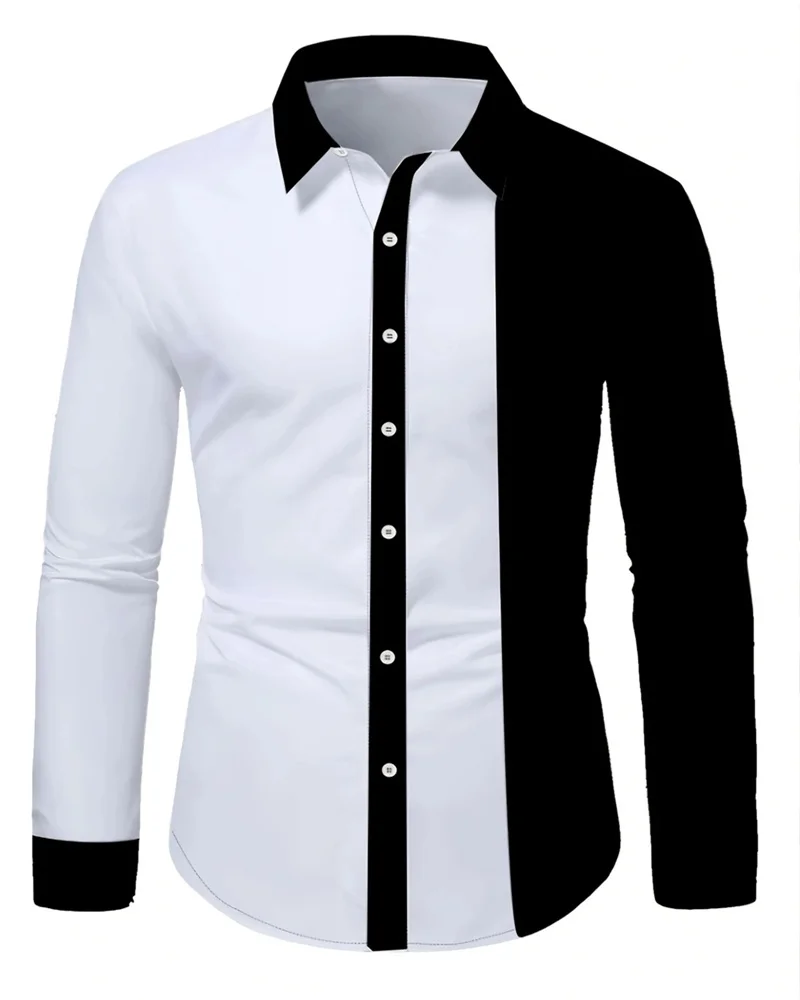 New Men's Striped Print Long Sleeve Shirt Social Dress Hawaiian Elegance Classic Time New Collection