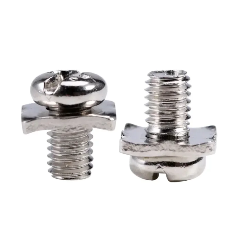 M3 M3.5 M4 M5 Nickel Plated Square Washer Two Combination Screw Phillips Terminal Block Screw Leakage Switch Accessories