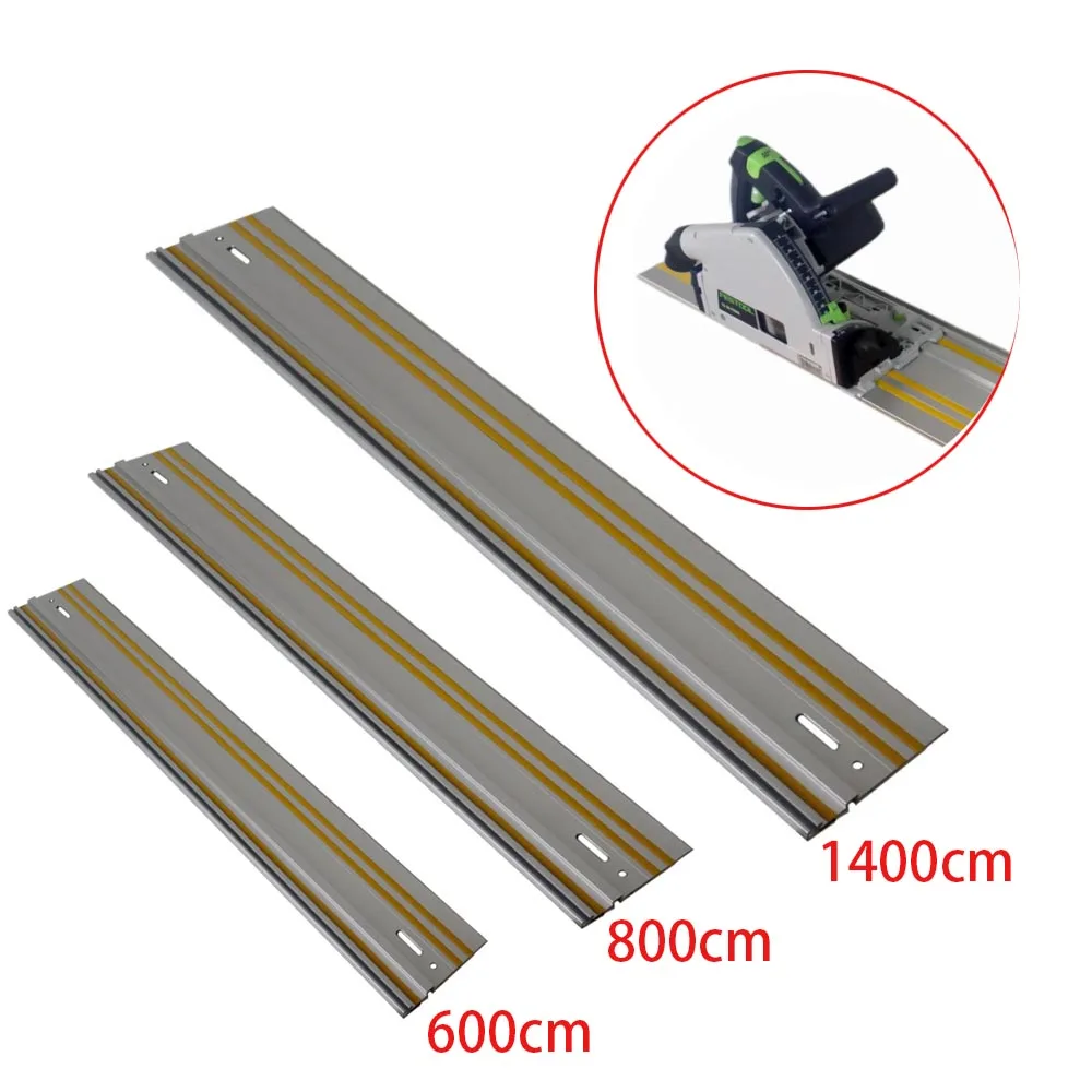 Riel de guía de pista de sierra Circular, herramienta de carpintería de aluminio extruido, de 800mm y 1400mm, 1 piezas