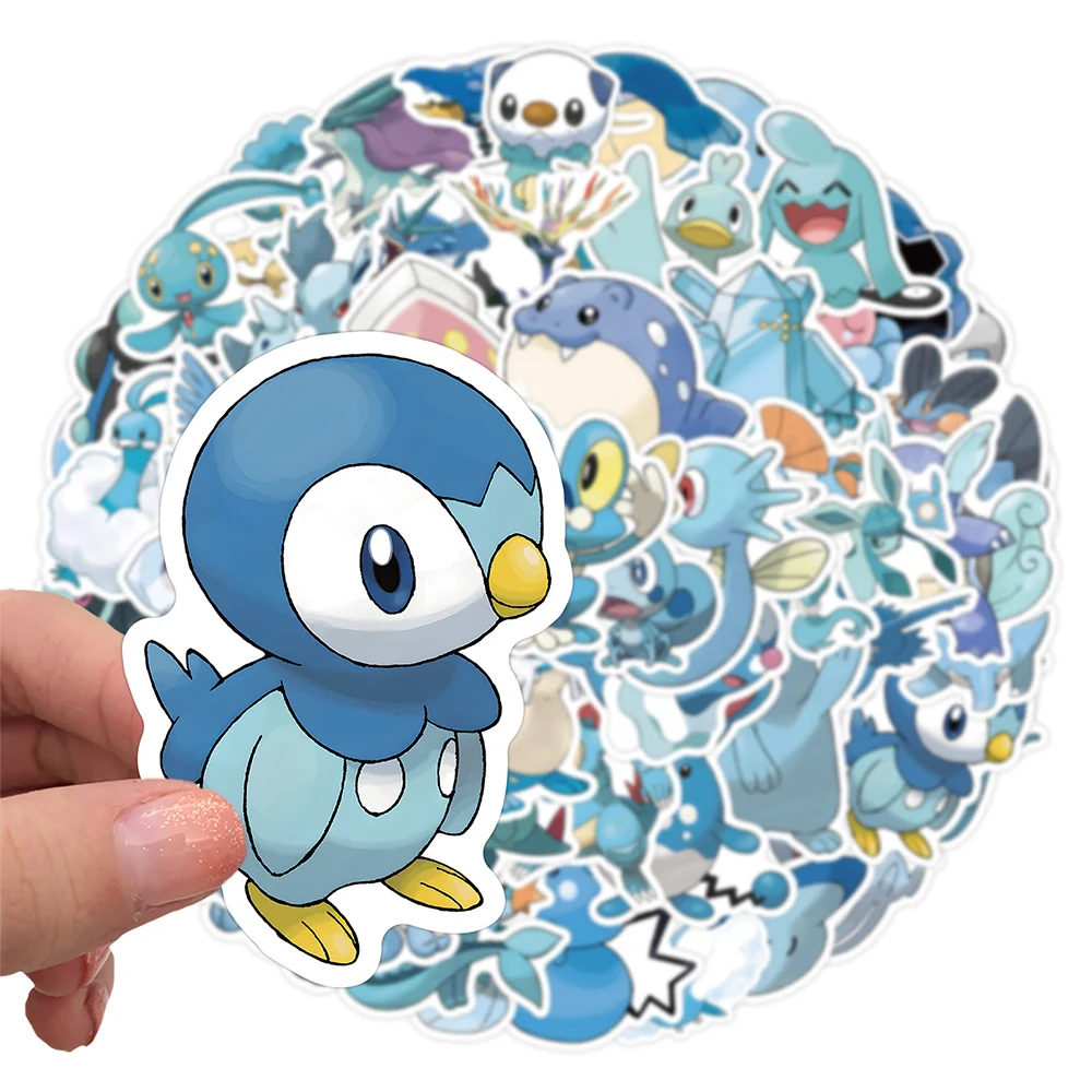 10/30/60PCS Blue Cute Pokemon Anime Stickers Decal DIY Suitcase Laptop Scrapbook Phone Guitar Graffiti Cartoon Sticker Kids Toy