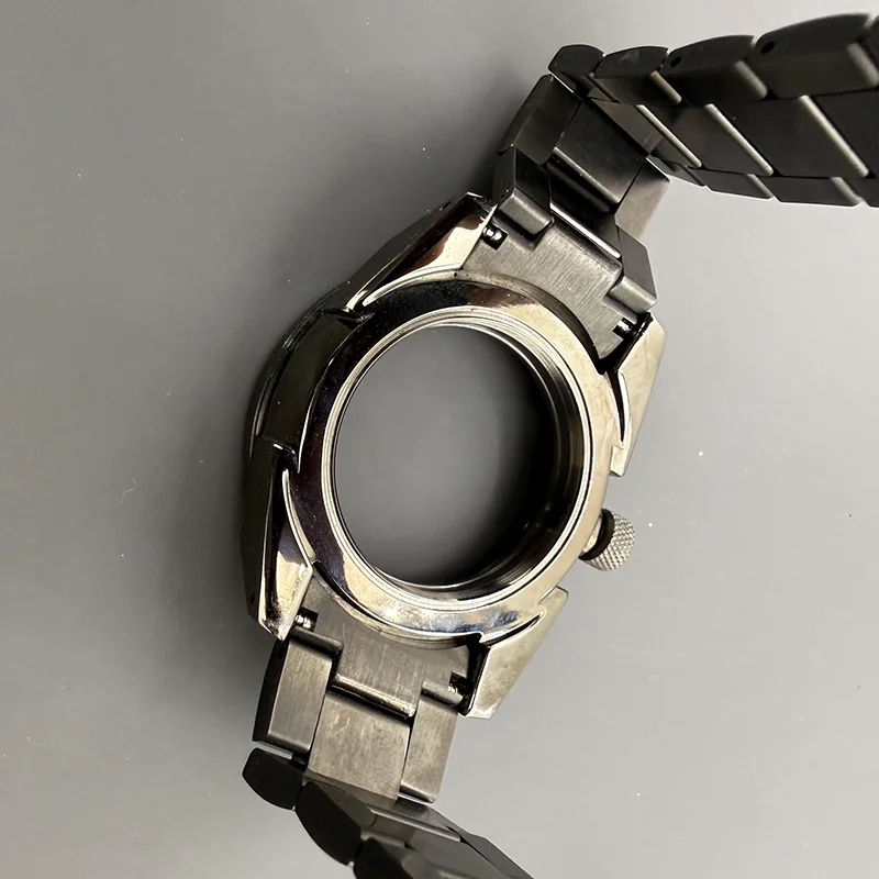 NH35 Men's Watch Case High Quality Stainless Steel 43MM Electroplating Gun Color Watch Case Fit NH35 NH36 Movement