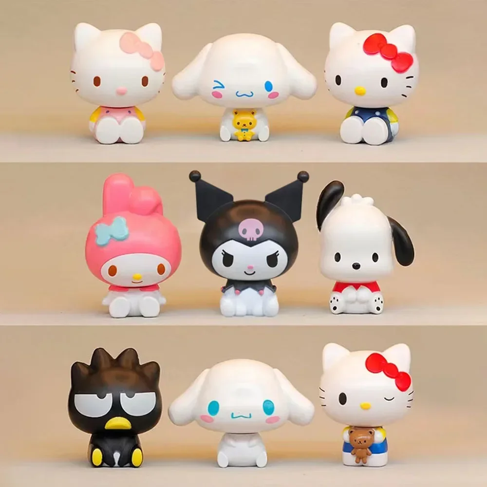 

Sanrio игрушка Hello Kitty My Melody Kuromi Cinnamoroll Аниме Фигурка кавайные игрушки торт декоративные аксессуары милый подарок для детей