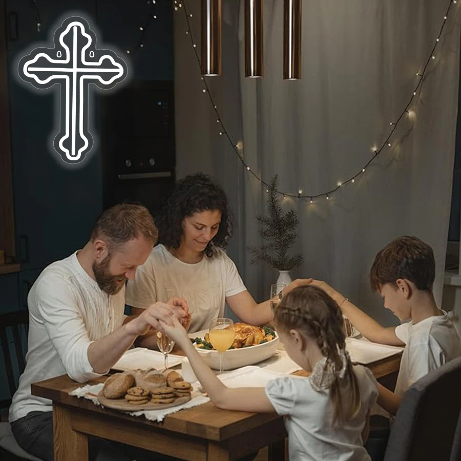 Cross Neon Sign,Jesus LED Neon Lights for Wall Art Decor for Bedroom Christening Day  Auditorium Wedding Christian Easter Gifts view 5