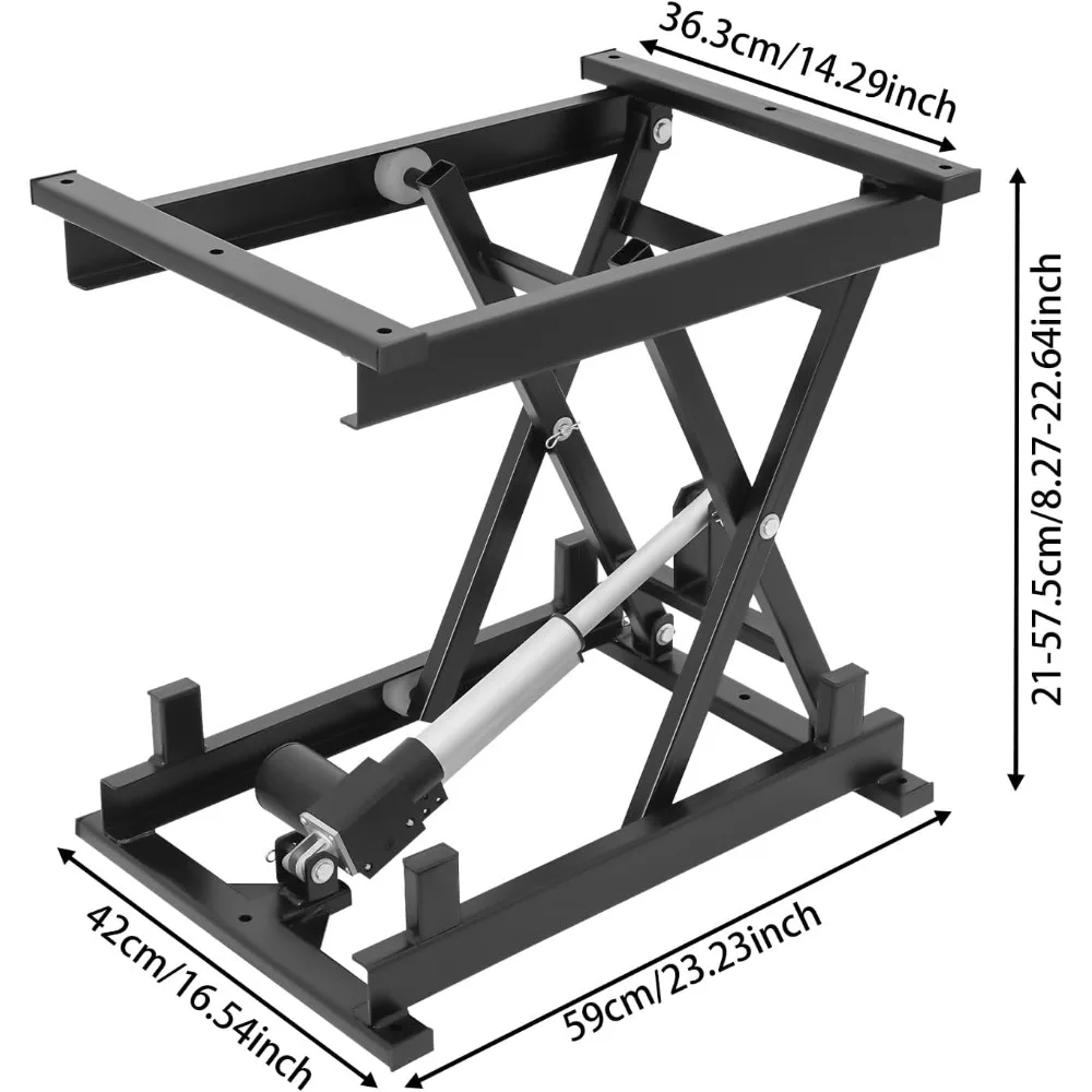 Tavolo elevatore elettrico a forbice con telecomando, tavolo elevatore idraulico a forbice singola con capacità di 250 libbre, altezza di sollevamento 8,27-22,83 pollici