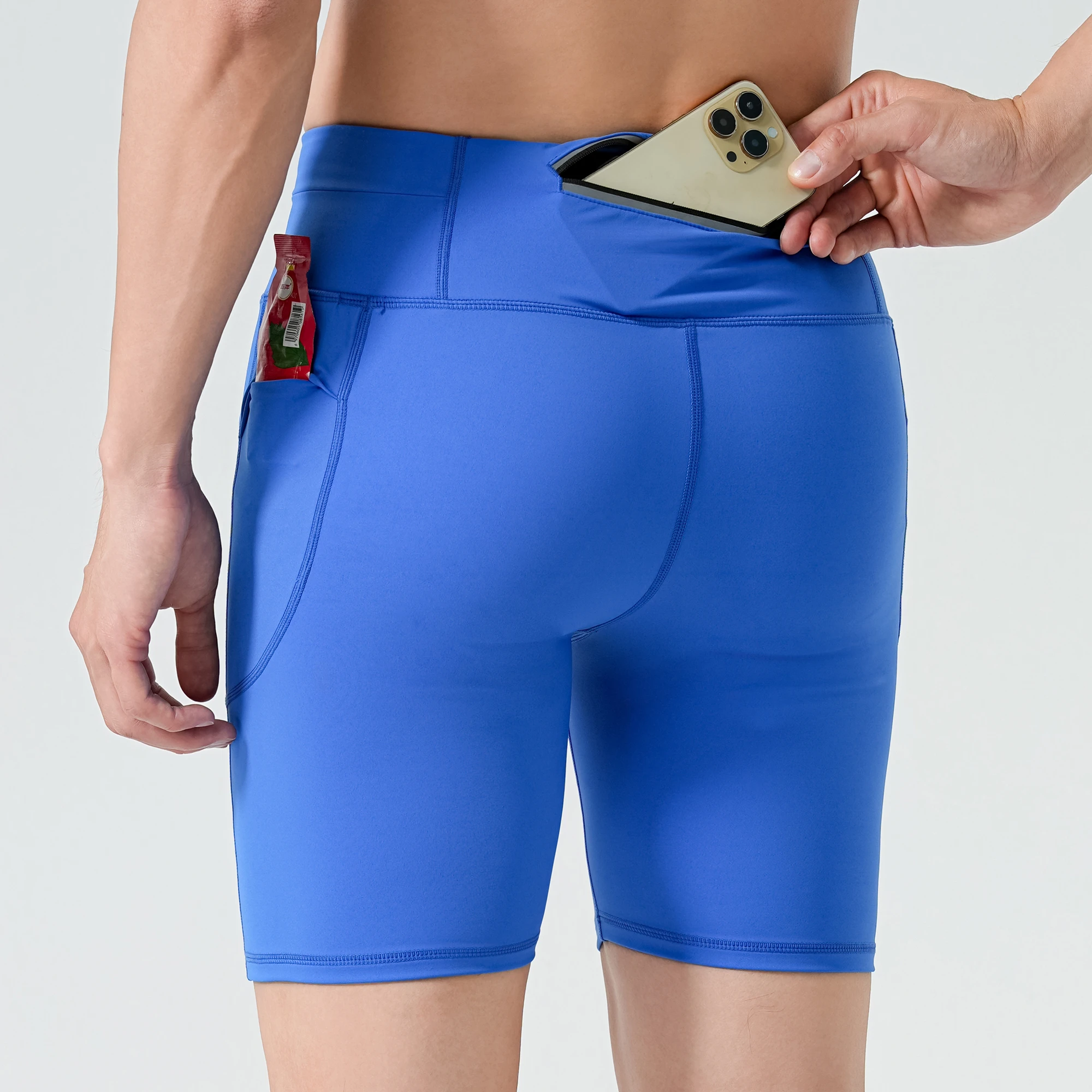 Men's Running Shorts Pockets Marathon Outdoor Sports Leggings Tennis Exercise Cycling Fitness Hiking Shorts Breathable Quick-dry