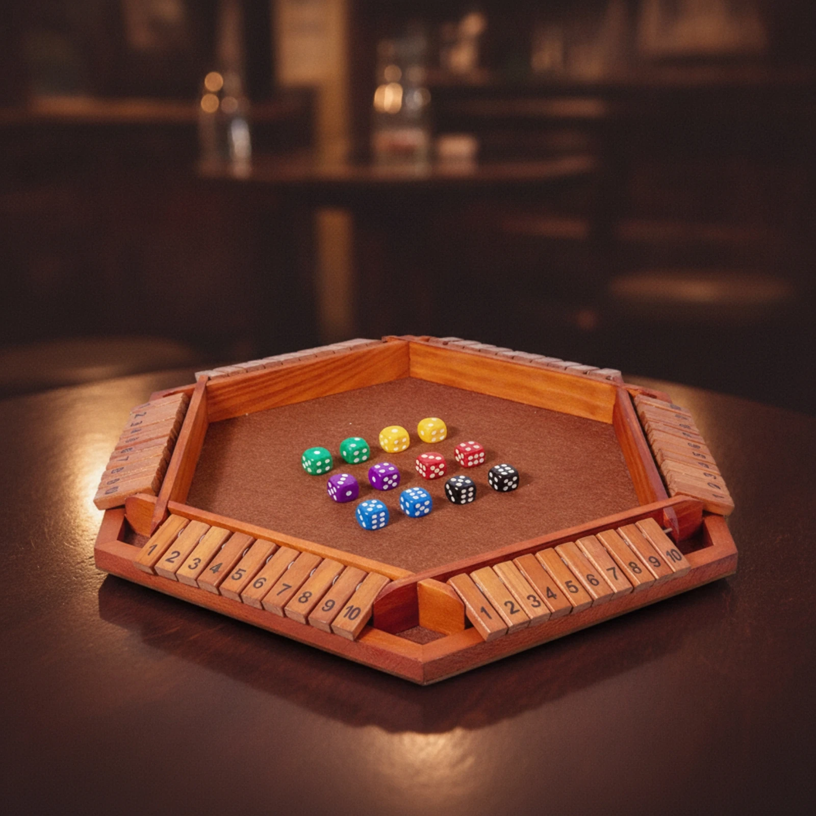 Shut the Box Game Family Wooden Flip Tile Game Compact Portable for Children, Party Nights, Classroom