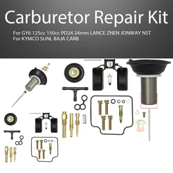 Motorcycle Carburetor Repair Kit With 22mm Slider For GY6 125cc 150cc PD24 24mm LANCE ZNEN JONWAY NST KYMCO SUNL BAJA CARB