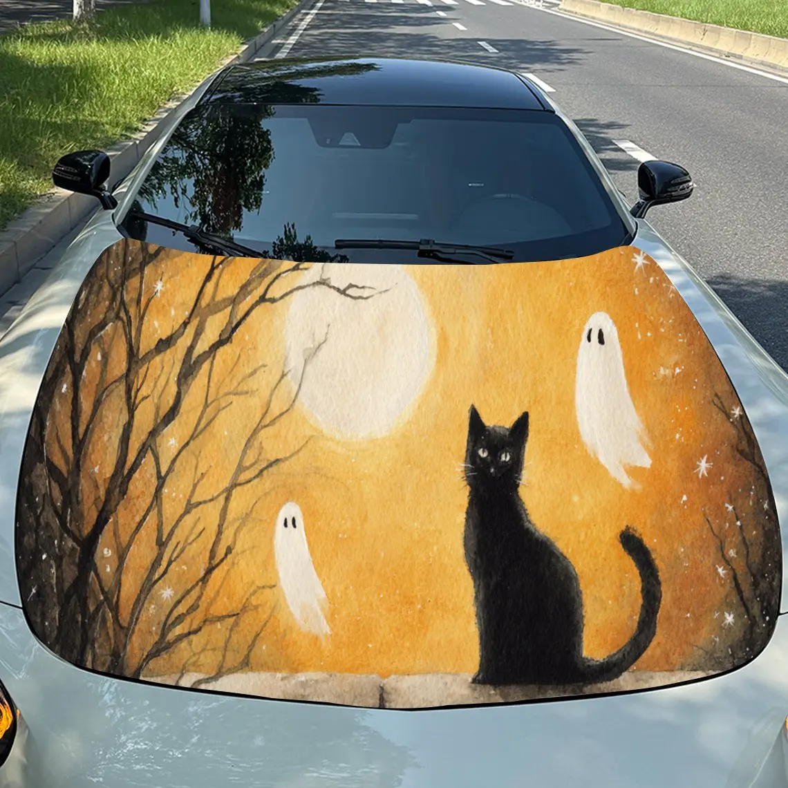 

Очаровательный кот — осенние наклейки на капот автомобиля — самоклеящаяся, водонепроницаемая и прочная виниловая пленка, украшение и защита вашего автомобиля,