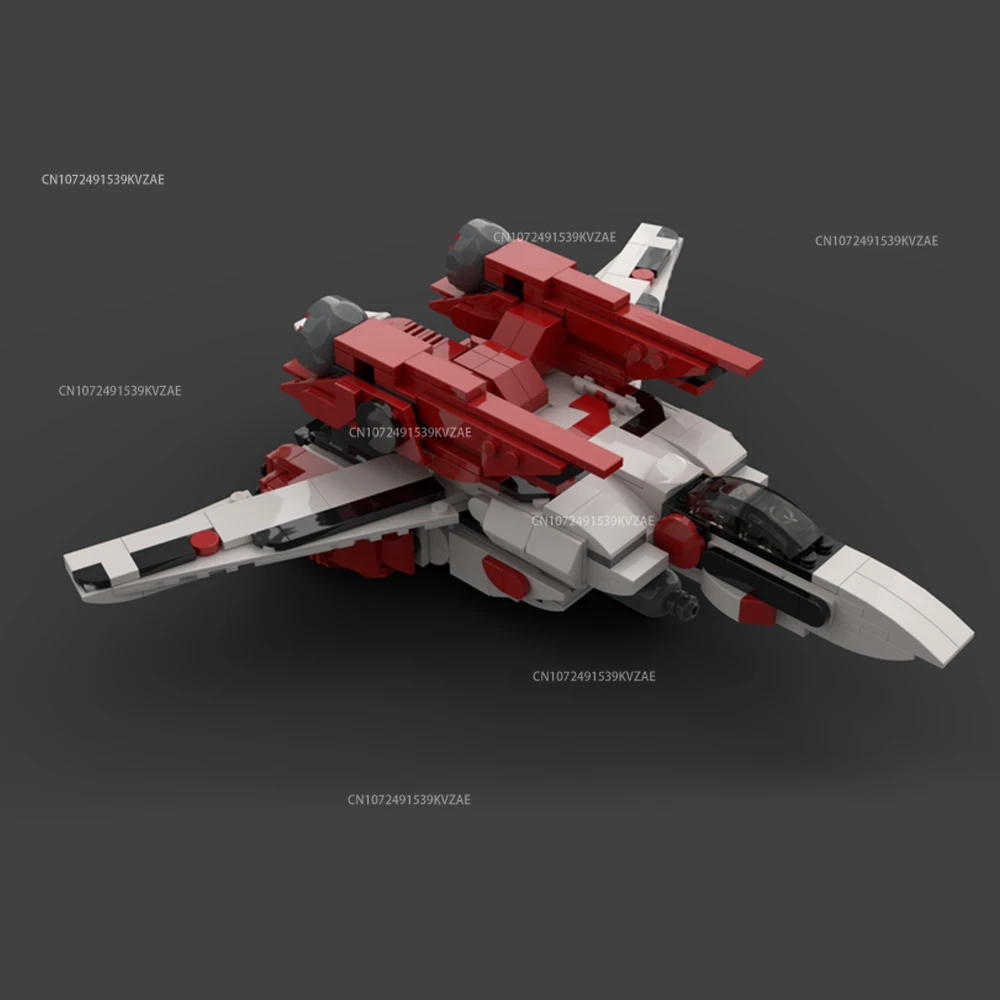 563PCS Roboteced Macrossed Valkyrie Red Aircraft Ship Robotech Building Block Fighter Spaceship Model Bricks Toys Holiday Gifts