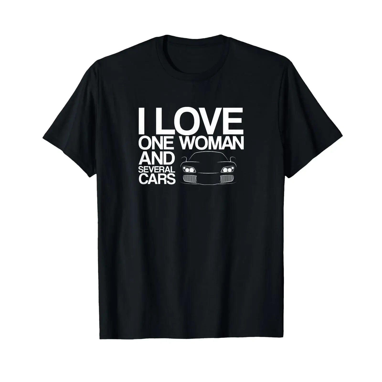 Funny Car Guy I Love One Woman and Several Cars T Shirt vintage Washed homme Soft Stylish Comfortable streetwear Breathable