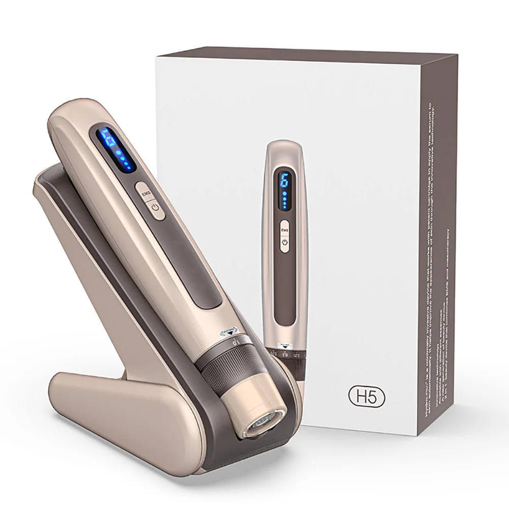 Nuevo Derma Pen de 4 Puntas, Máquina de Belleza con Microcorriente, Hydra Pen H5, Pluma de Microagujas con Infusión Automática