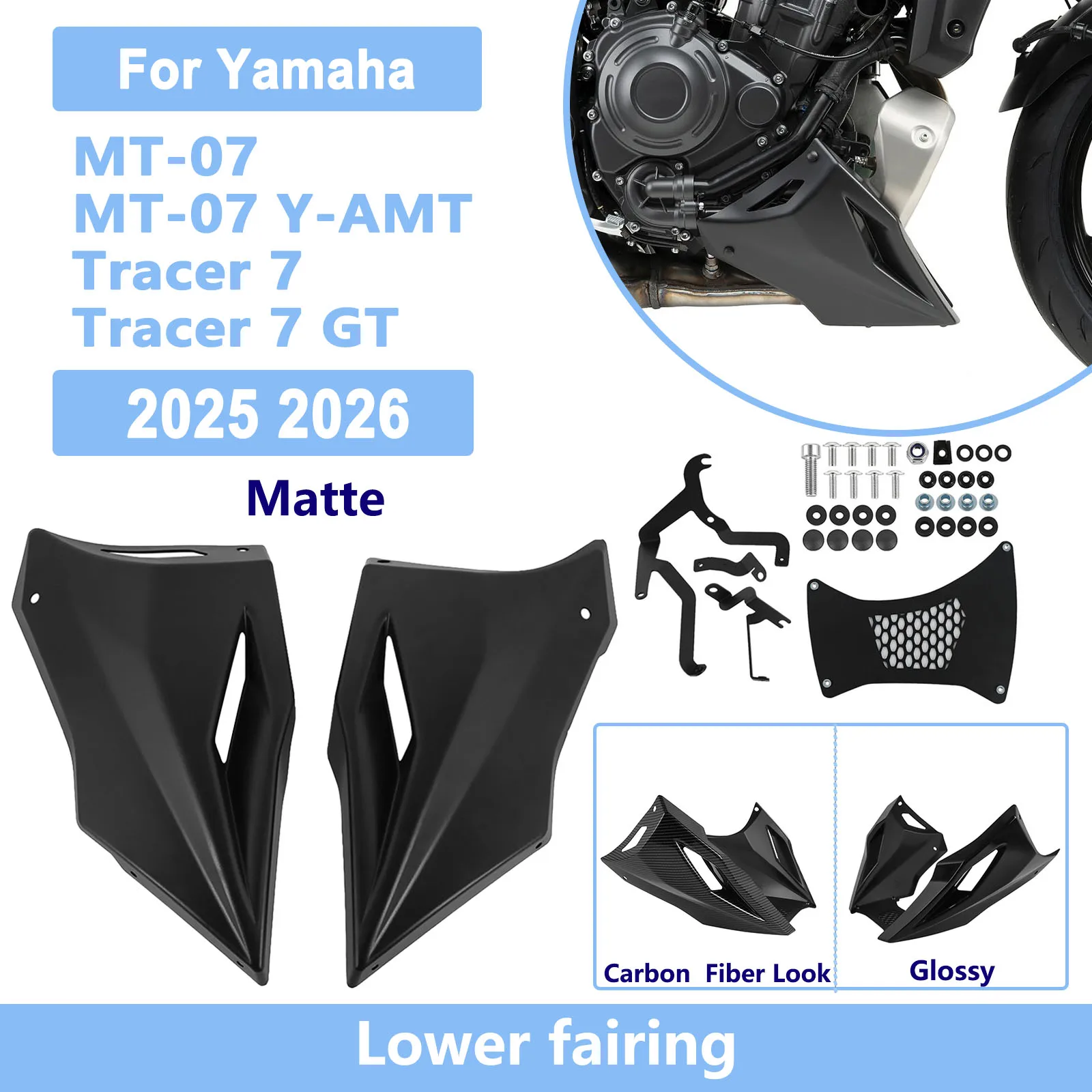 For Yamaha MT-07 MT07 Y-AMT Tracer 7 Tracer7 GT 2025 2026 Motorcycle Belly Pan Engine Spoiler Guard Lower Fairing Chassis Cowl