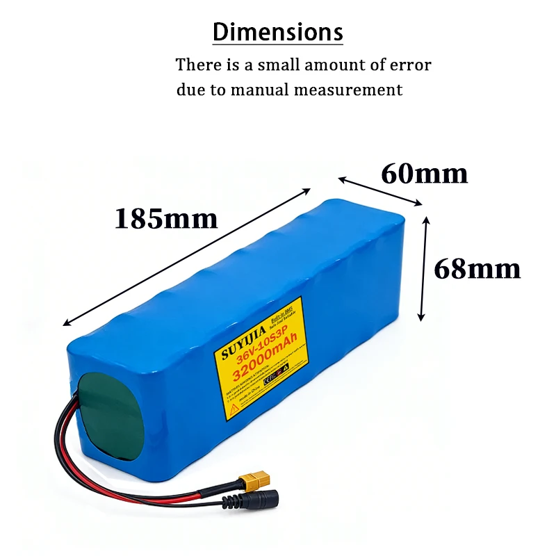 36V 32000mAh 10S3Prechargeable lithium battery pack suitable for scooters and bicyclesDIY built-in protection plate42V-2Acharger
