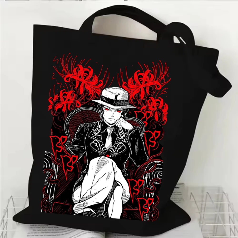 

Популярная холщовая сумка в стиле аниме Demon Slayer Muzan Kimetsu Merch, сумка для покупок Y2k, сумка-шоппер для фанатов, подарок