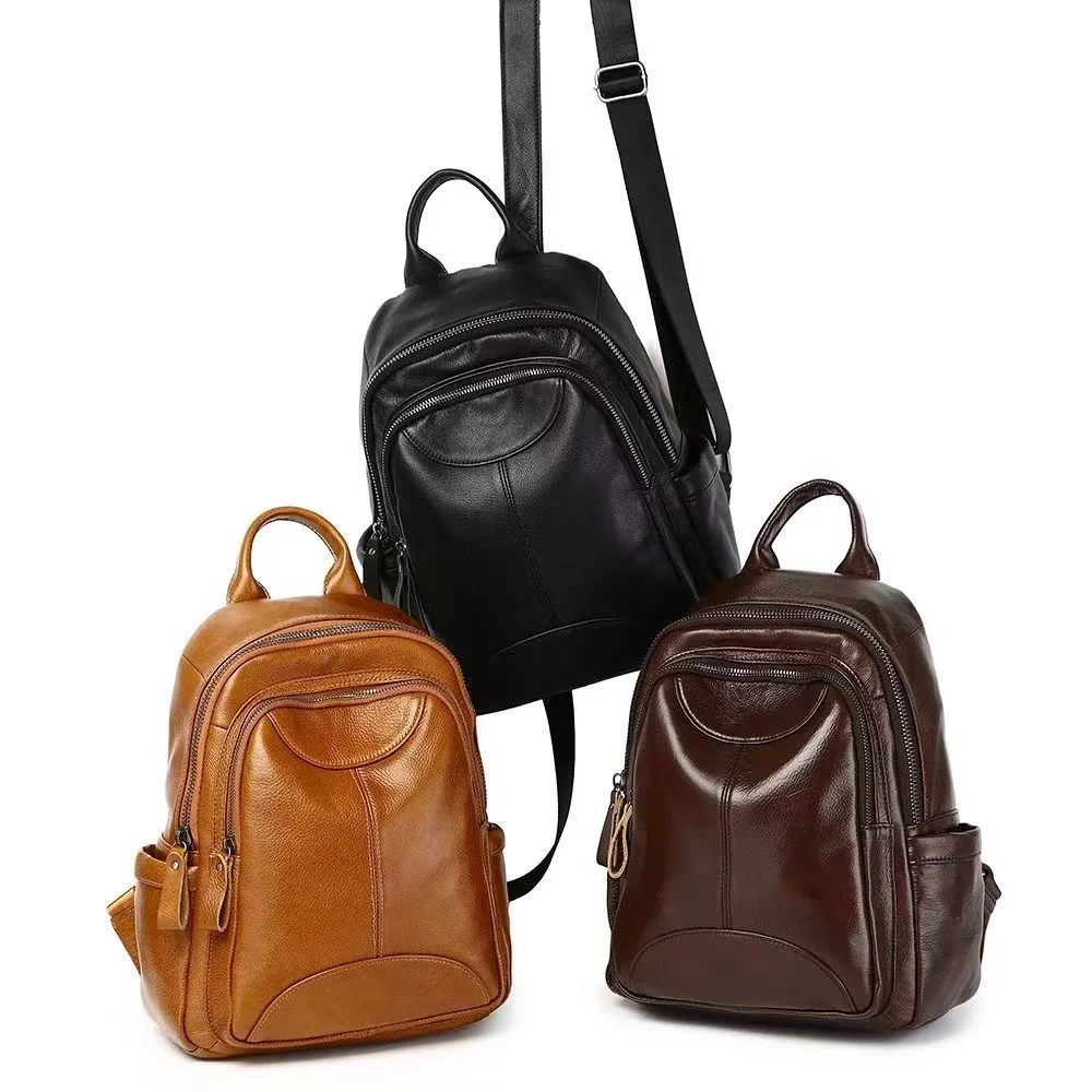 Vintage Women Genuine Leather Backpack Casual Daily Dayback Large Capacity Travel Shool Bag 2026 New - view 2