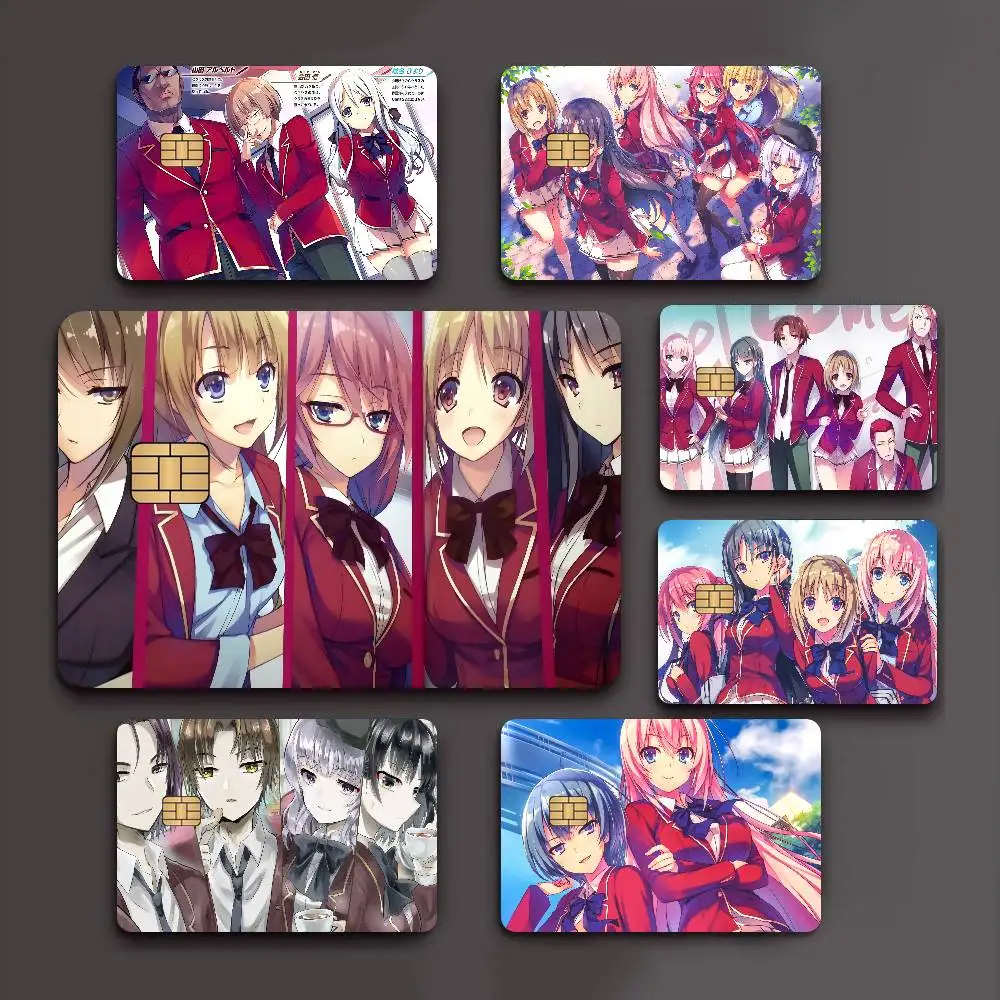 Anime Classroom of The Elite Diy Credit Debit Card Sticker Party Sticker Decoration Waterproof Small Chip Card Skin Sticker