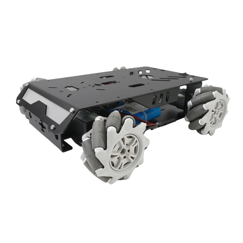 Upgraded V3 Mecanum Wheel Smart AGV Cart Aluminum Alloy Chassis with Suspension Swing Arms and Encoder Motors