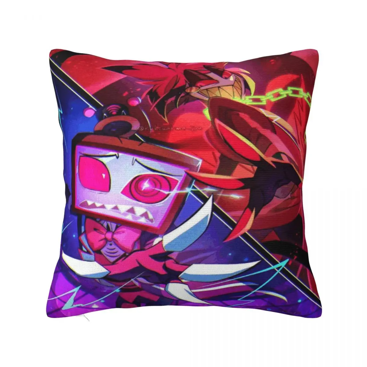 Hazbines Hotel Cushion Cover New TV Show Printed Soft Pillowcase for Home Living Room Bedroom Decoration Nap Companion Office