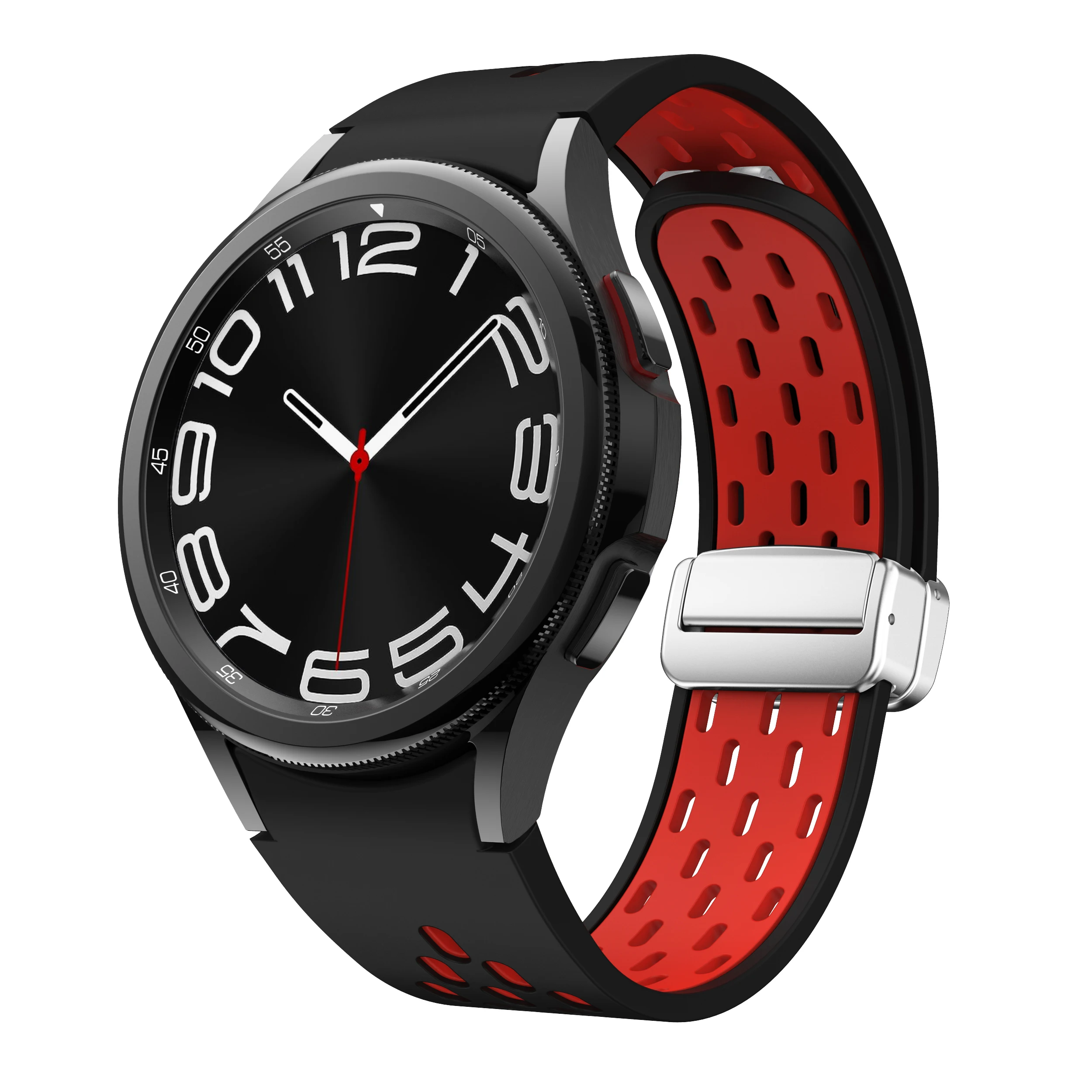 Silicone Strap for Samsung Galaxy Watch 6 5 4 40mm 44mm 5 Pro 45mm Magnetic Buckle Band for 6 Classic 43mm 47mm No Gaps Bracelet