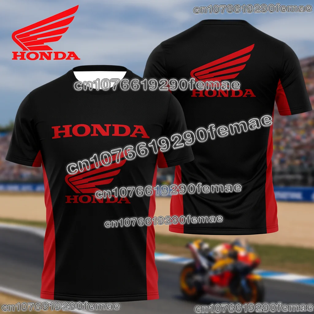 2026 New Honda Motorcycle Racing T-shirt for Men Breathable Sweat Wicking Quick Dry Comfortable High Quality Riding Top
