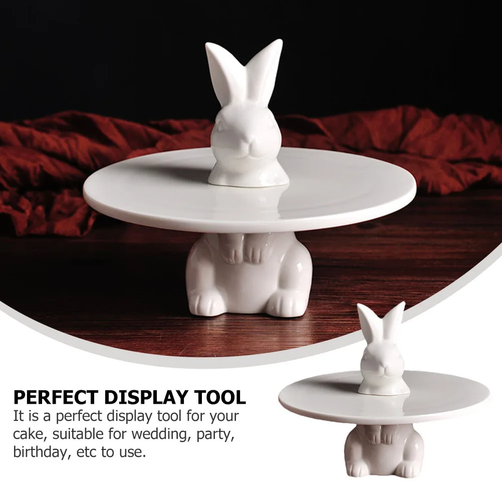 

1Pcs Easter Cake Plate Premium Ceramic Cake Display Stand for Wedding Party Birthday Dessert Decoration Lovely Compact Pastry