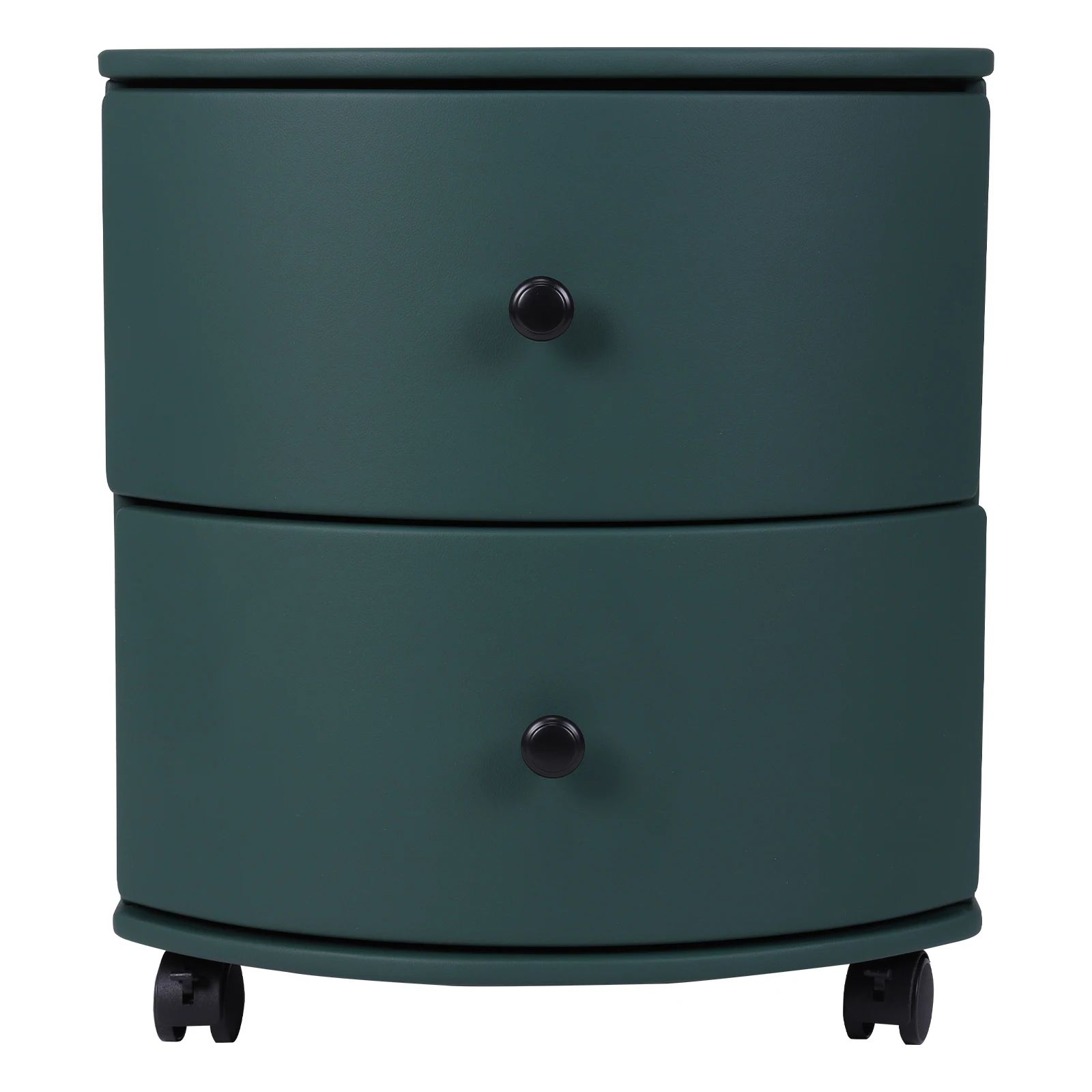 Creative Bedroom Desk with Wheels & Drawer Mini Round Bedside Desk Large Capacity for Living Room & Balcony