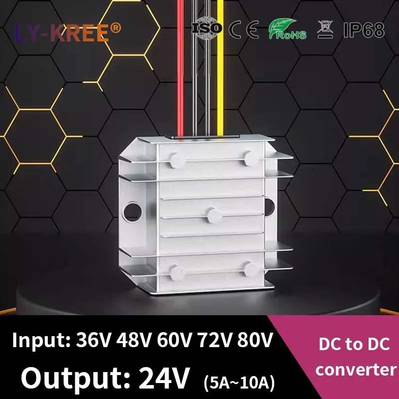 

30V-96V to 24V Voltage reduction module 36V48V60V72V84V80V to 24V Converter Step-down Voltage Regulator Module DC/DC converter