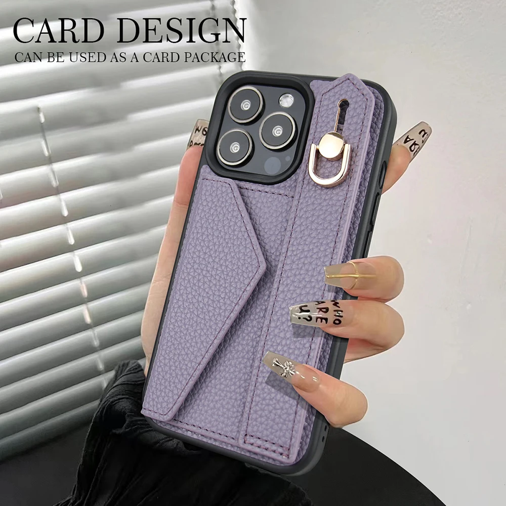 1 Anti Drop Card Bag Wrist Strap Holder Phone Case, Suitable For Apple iPhone 11Pro/12Pro Max/13Pro/14 Plus/15