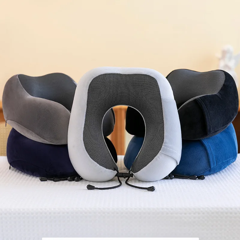 U Shaped Memory Foam Neck Pillows Soft Travel Pillow Massage Neck Pillow Sleeping Airplane Pillow Cervical Healthcare Bedding