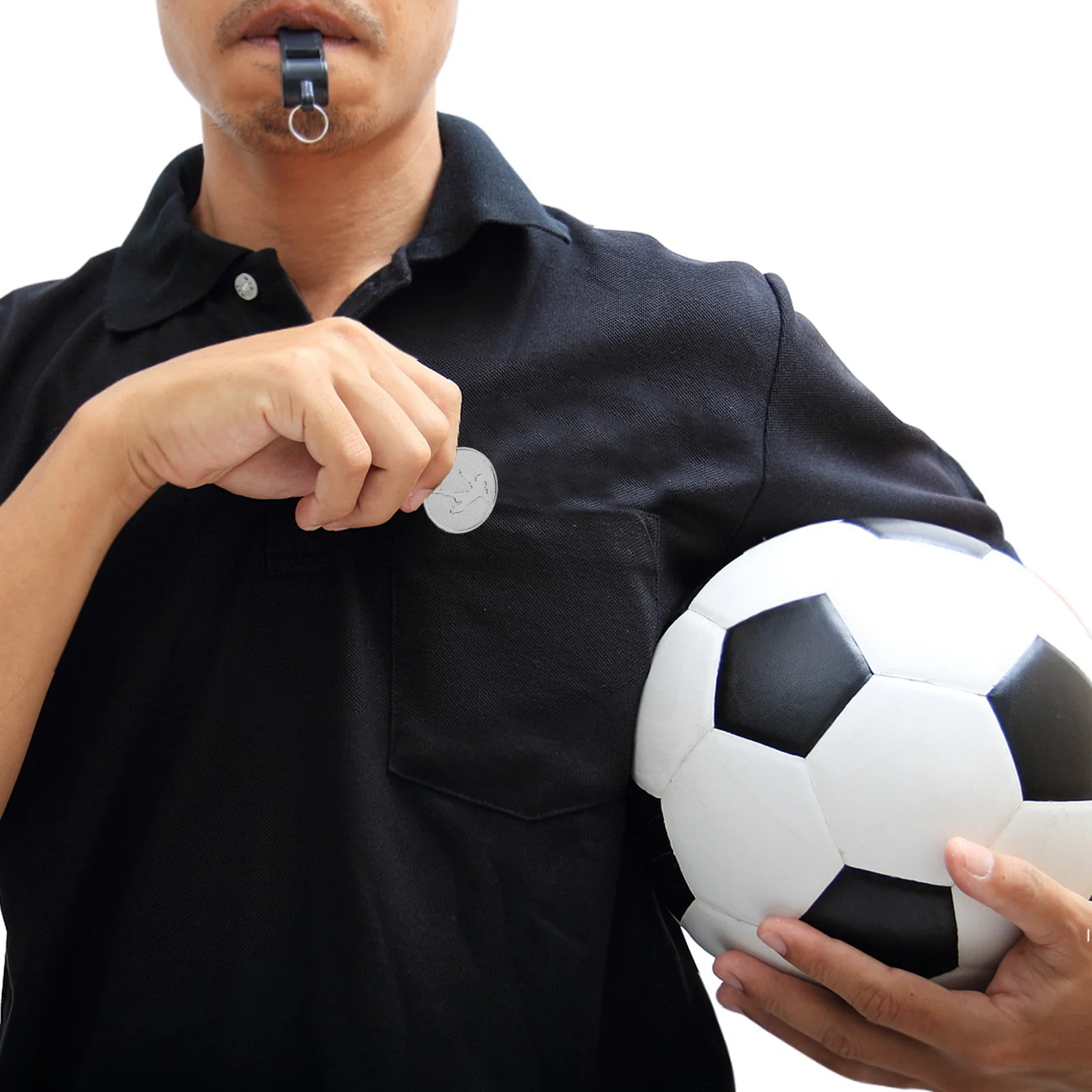 

3Pcs Referee Flip Coin Portable Lightweight Football Side Picker Convenient Soccer Match Toss Coin Contest Referee Coins