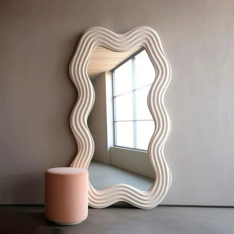 Aesthetic Design Mirror French Dressing Full Body Art Abnormity Mirror Irregular Dressing Modern Spiegels Living Room Decoration