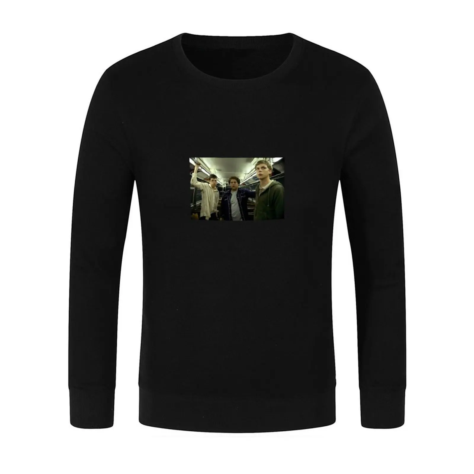 SUPERBAD Train Scene Still Pullover clothes for men tracksuit korean clothes autumn new products graphic sweatshirts