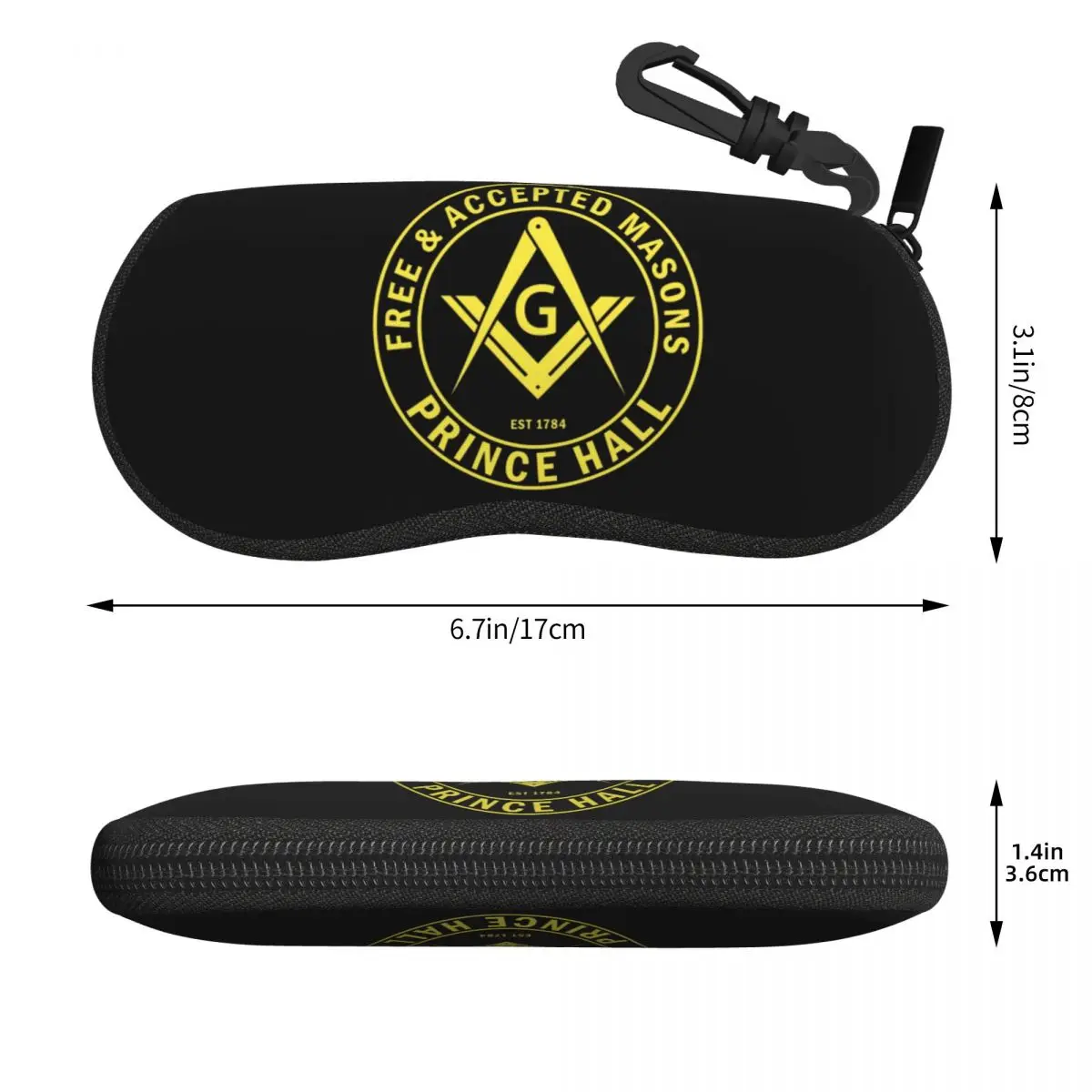 Custom Compass Masonic Sunglasses Soft Case Neoprene Zipper Freemason Mason Shell Eyeglass Case Protective Box For Glasses