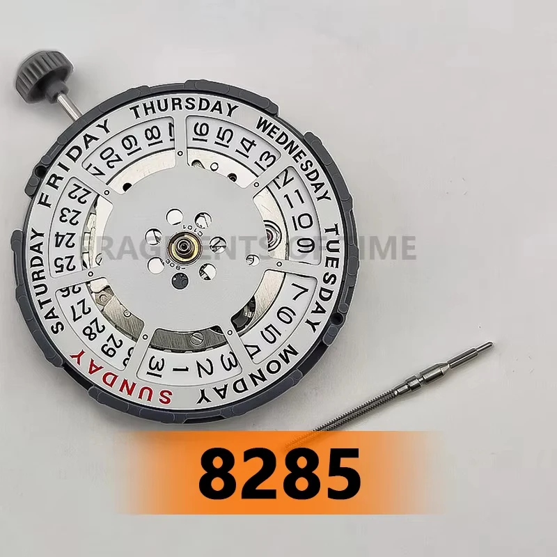 8285-自動機械式ムーブメント-ホワイト-モッド-デイデイト-ウォッチ-ムーブメント、曜日は12時位置-日付は3時位置、21石