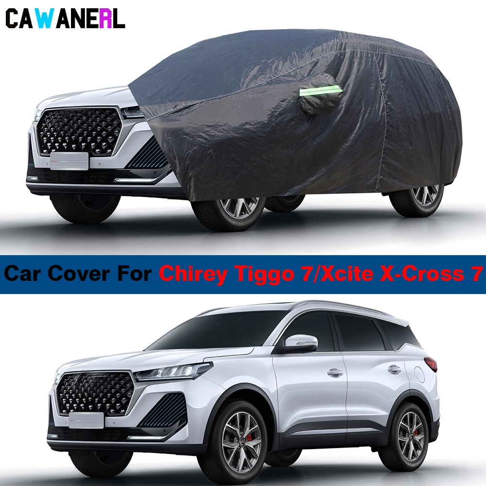 Car Cover Sun Rain Snow Protect Cover Waterproof For Chery Chirey Tiggo 7/ Xcite X-Cross 7/ Sportequipe 6/ DR 6.0/ Ebro S700