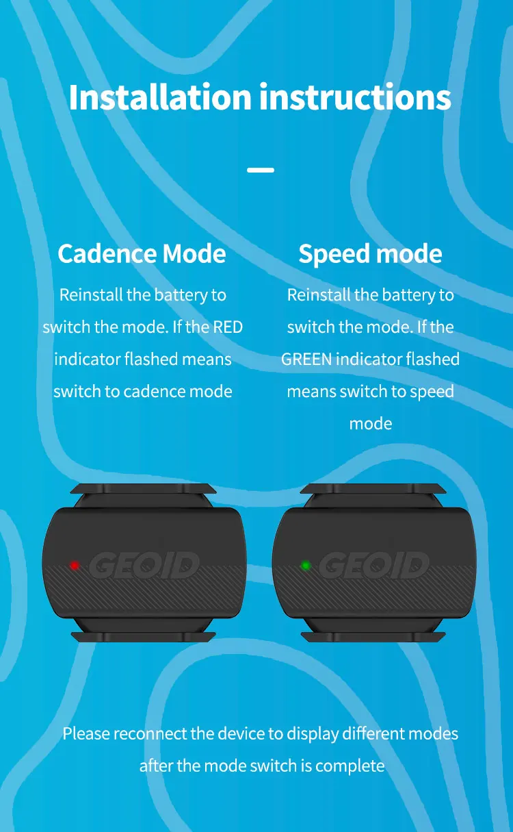 GEOID CS600 Geschwindigkeit Trittfrequenzsensor IPX66 für Radfahren Drahtloser Fahrradcomputer Für GARMIN Bryton Wahoo Rennrad MTB kompatibel – Detail 9