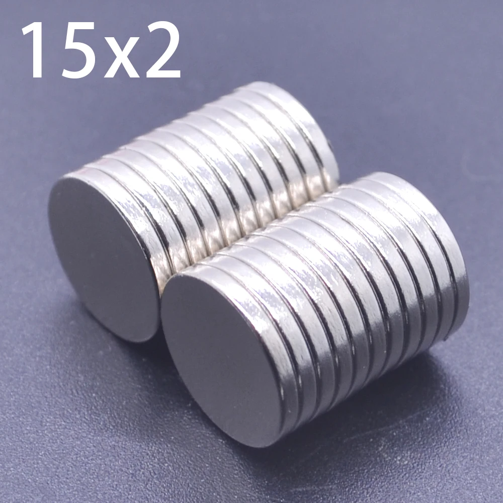 

2/10/20/50/100/200/500Pcs 15x2 Round NdFeB Neodymium Magnet N35 Super Powerful Small imanes Permanent Magnetic Disc IMANES