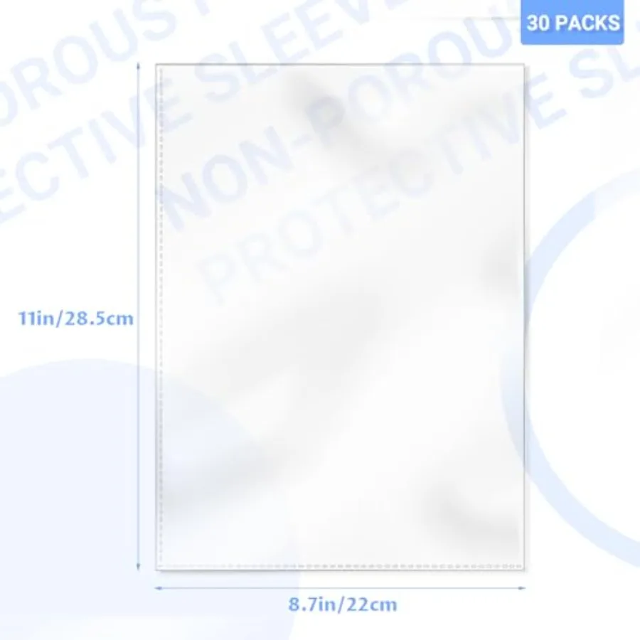 30er-Pack No-Locks Sheet Protecto 8,5" x 11" Letter-Format Heavy Duty Clear View Page Sleeves Protecto Clear Paper Document Artwork