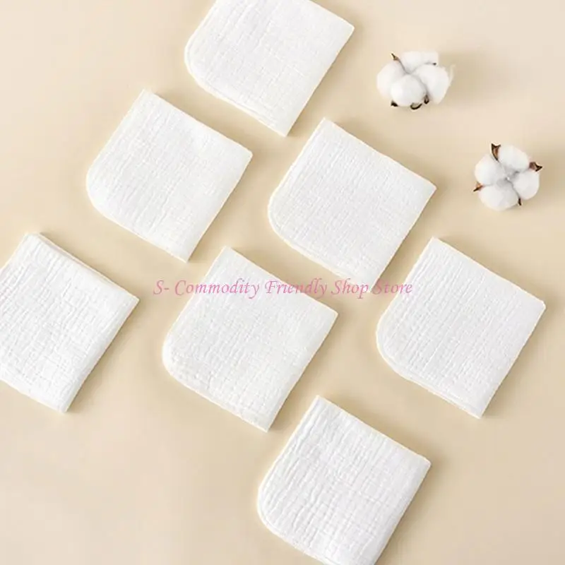 

85AE Хлопковый носовой платок, 4-слойное полотенце для лица, нежная и впитывающая слюни, нагрудник, салфетка для протирания рта