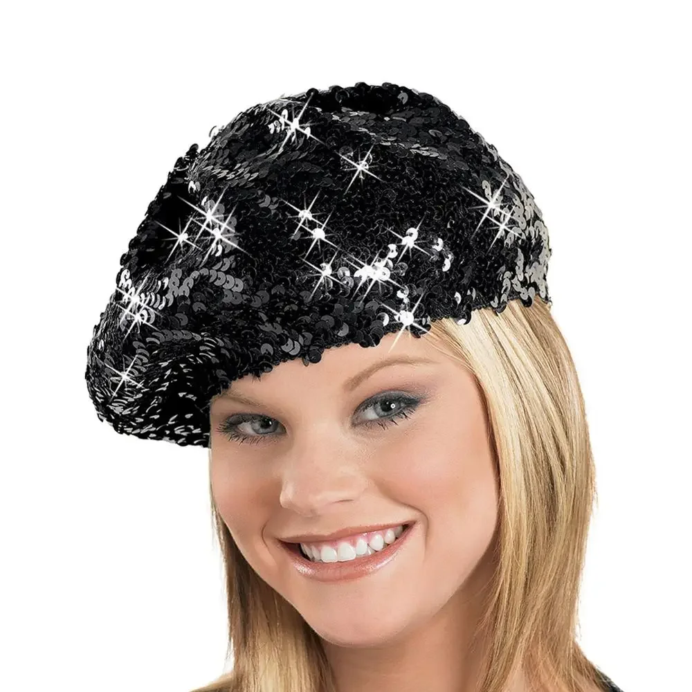 Dancewear Accessories Sequins Beret Hat Jazz Dance Hat Hip-Hop Performance Sequins Hats