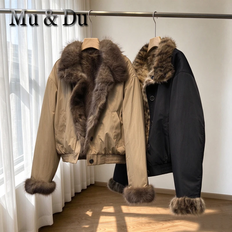 Retro Thickened Faux Fur Jacket Women Winter  Double-Sided Wear Coat New Warm Short Outerwear Fashion