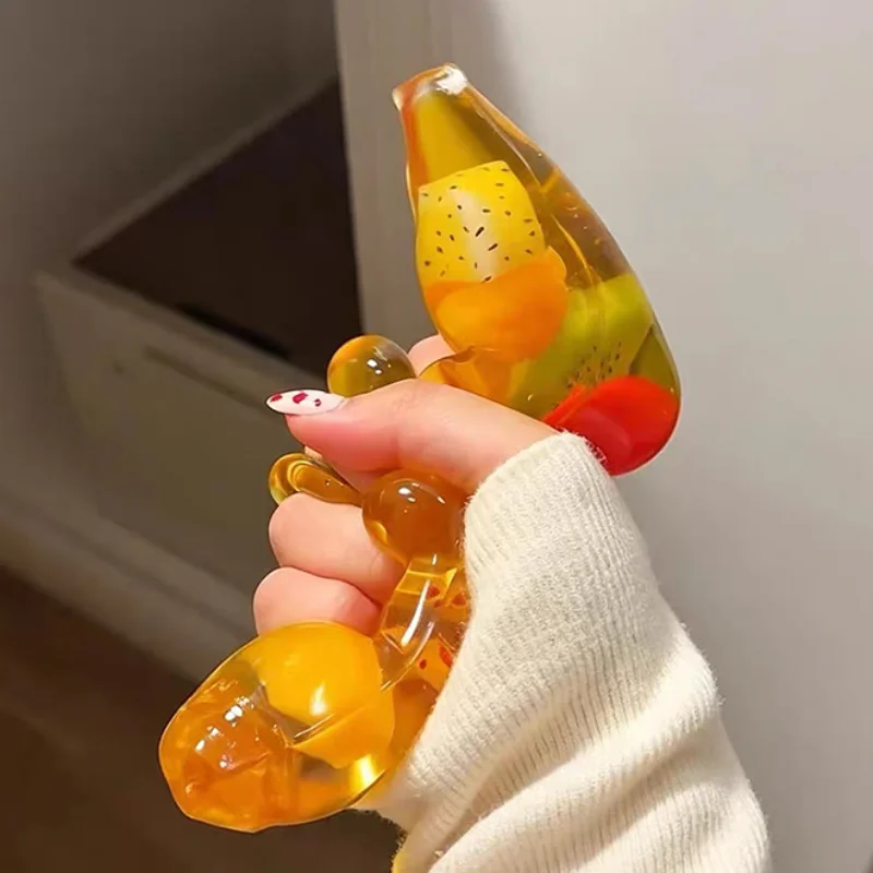 Banana Jelly Squishy Toy Creative Simulation Fruit Stress-relieving Toy Squeeze Ball Fidget Toys Slow Rising Interesting Gifts
