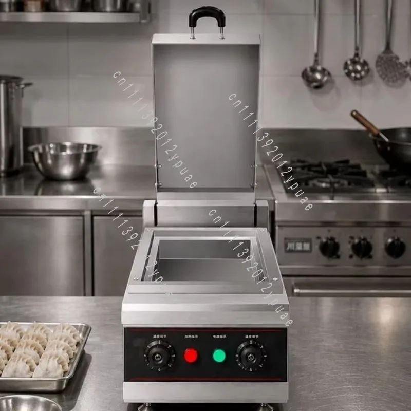 2500W Single Pot Commercial Dumpling Frying Griddle Cooker Gyoza Pan Frying Machine Catering Equipment for Restaurant Kitchen