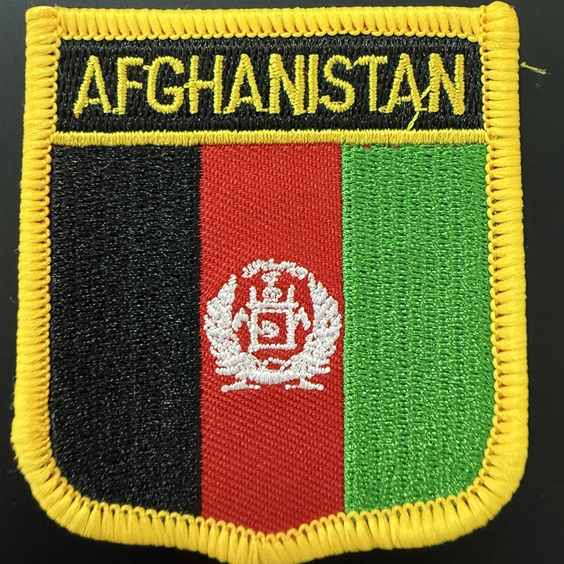 

Afghanistan Flag Shield Shape Iron on Embroidery Patches Saw on Transfer Patches Sewing Applications for Clothes Back Pac