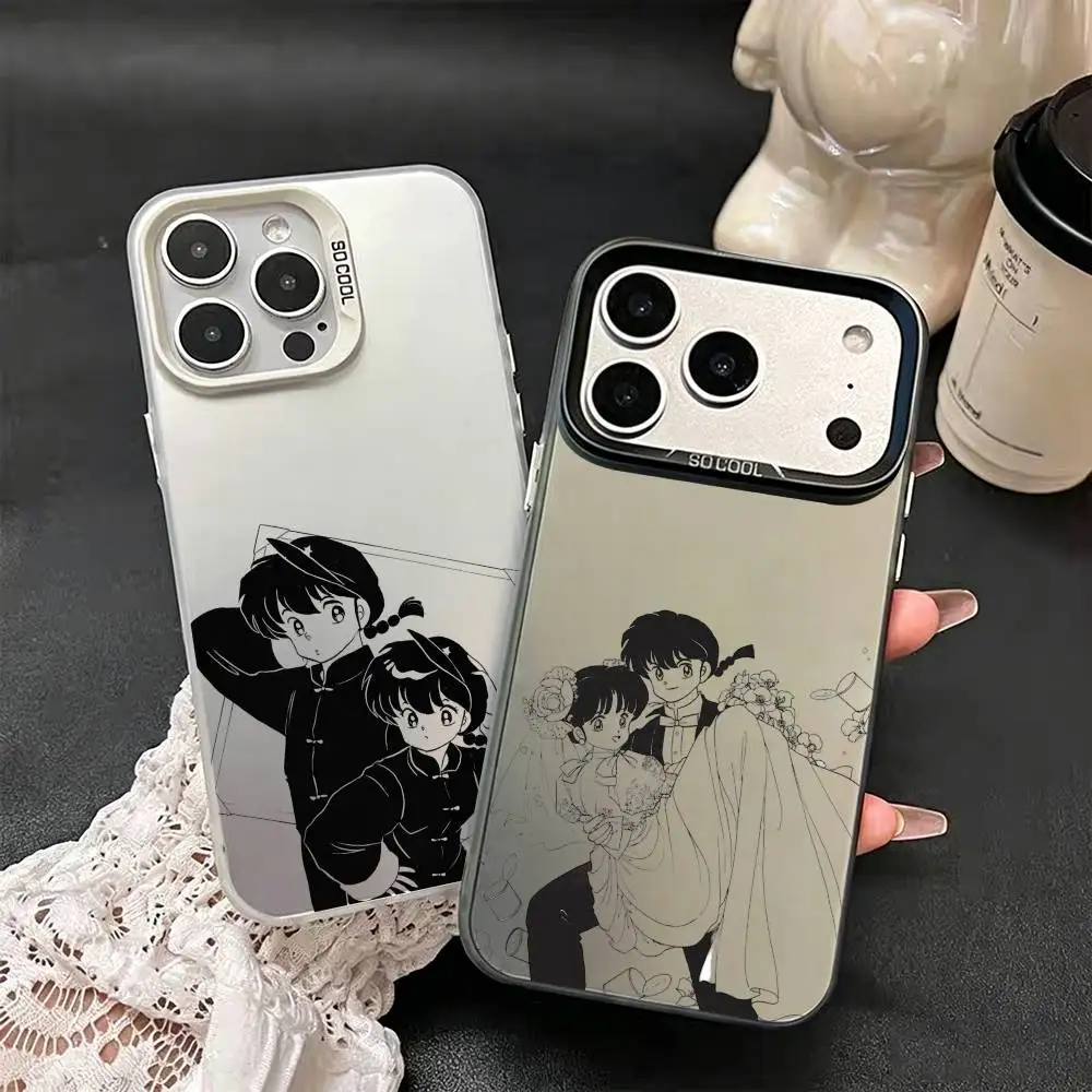 Funda para Teléfono con Diseño de Manga Comics Saotome Akane Ranma para iPhone 17, 16, 15, 14, 13, 12, 11, Mini, Pro, E, MAX, Blanca, Mate, Estilo Caramelo