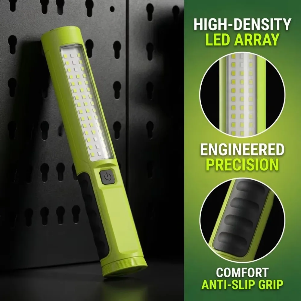 Rotatable Hook LED Inspection Work Light Magnetic USB Rechargeable Flashlight with 4 Modes for Auto Repair Garage Lighting